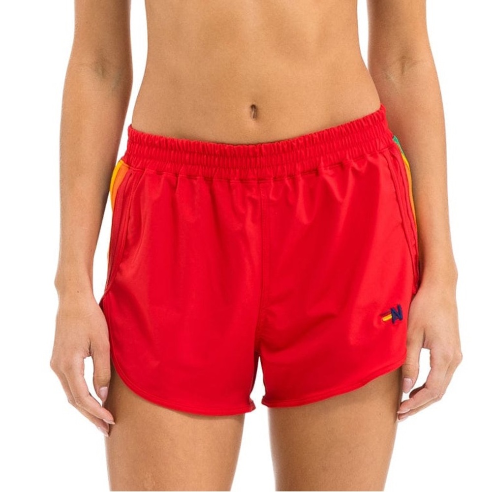 Aviator Nation 5 stripe Red Kids flex shorts